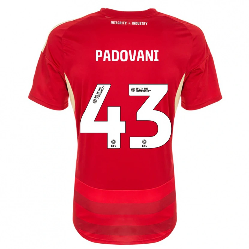 Danxen Kinder Bruno Padovani #43 Rot Weiß Heimtrikot Trikot 2025/26 T-Shirt