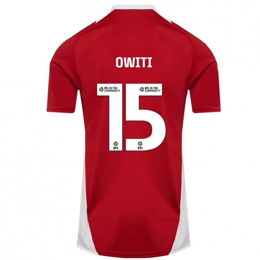 Danxen Kinder Joseph Owiti #15 Rot Weiß Gold Heimtrikot Trikot 2025/26 T-Shirt