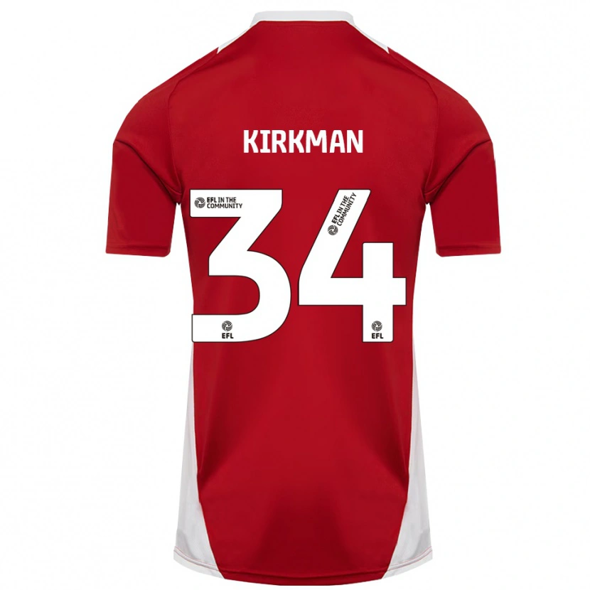 Danxen Kinder Billy Kirkman #34 Rot Weiß Gold Heimtrikot Trikot 2025/26 T-Shirt