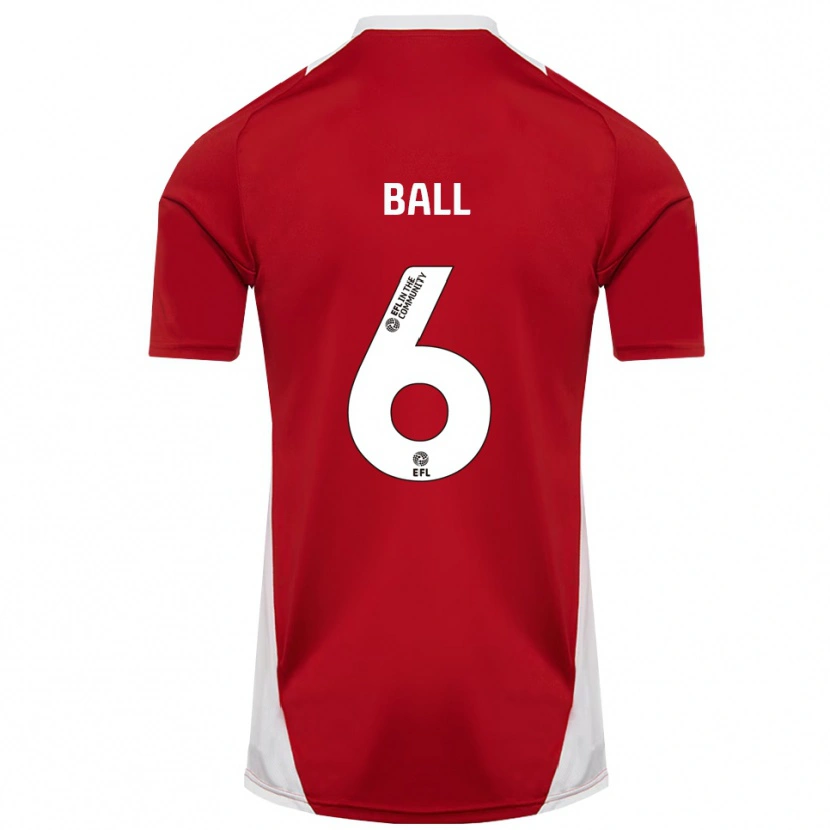 Danxen Kinder James Ball #6 Rot Weiß Gold Heimtrikot Trikot 2025/26 T-Shirt