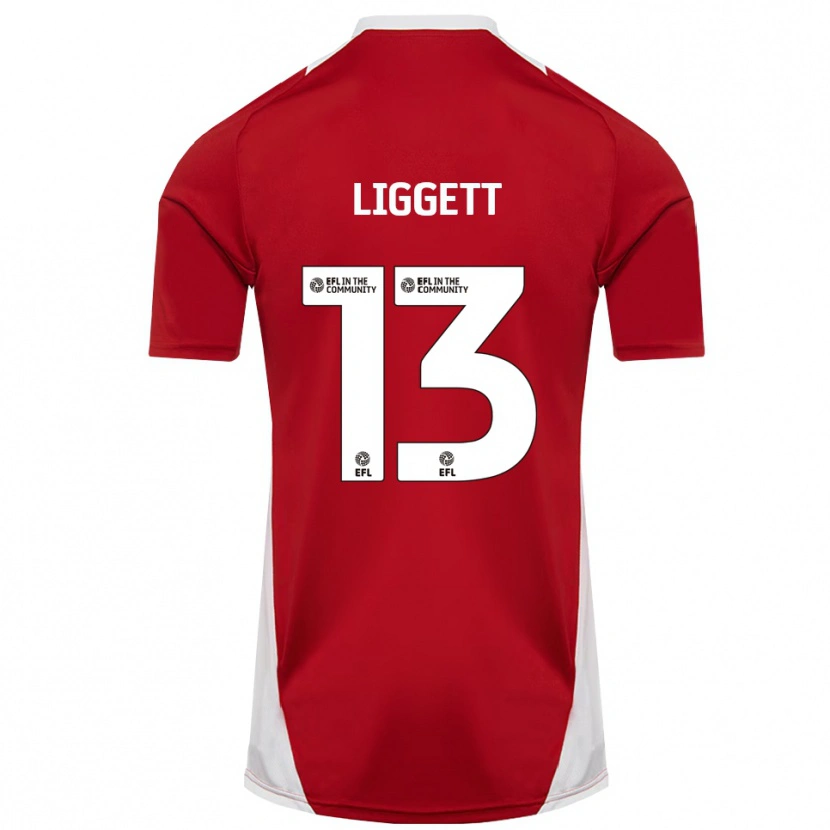 Danxen Kinder Lacy Liggett #13 Rot Weiß Gold Heimtrikot Trikot 2025/26 T-Shirt