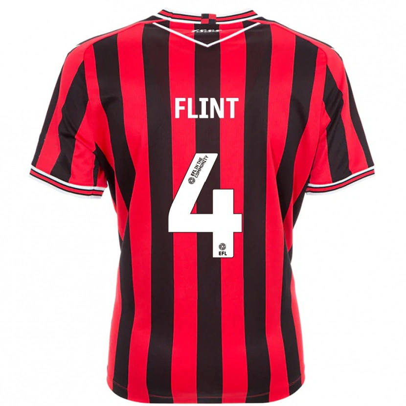 Danxen Kinder Aden Flint #4 Rot Schwarz Heimtrikot Trikot 2025/26 T-Shirt