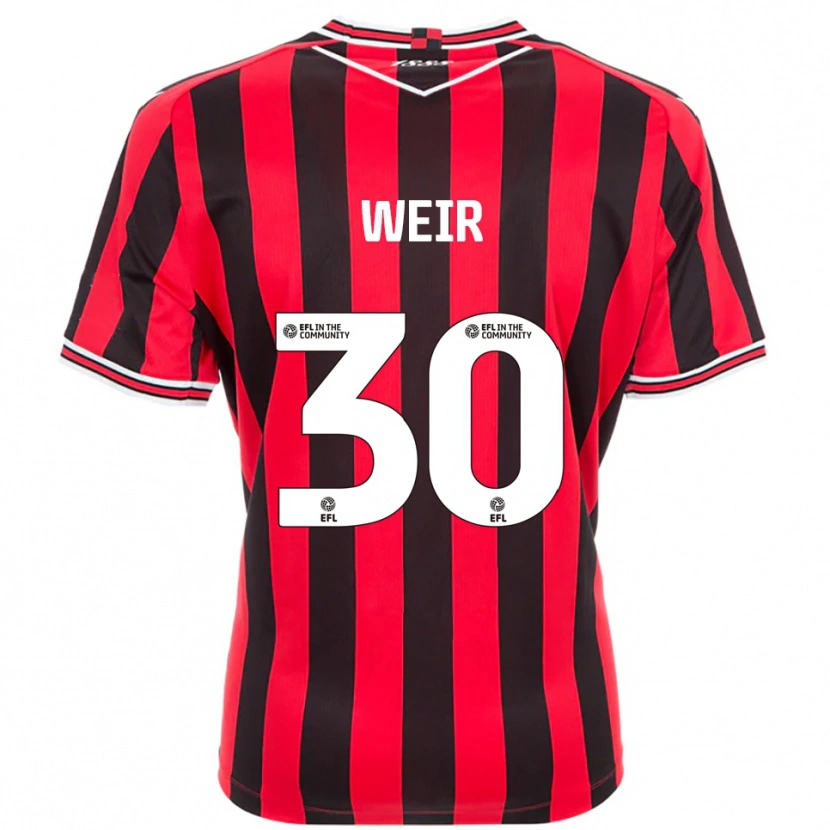 Danxen Kinder Evan Weir #30 Rot Schwarz Heimtrikot Trikot 2025/26 T-Shirt