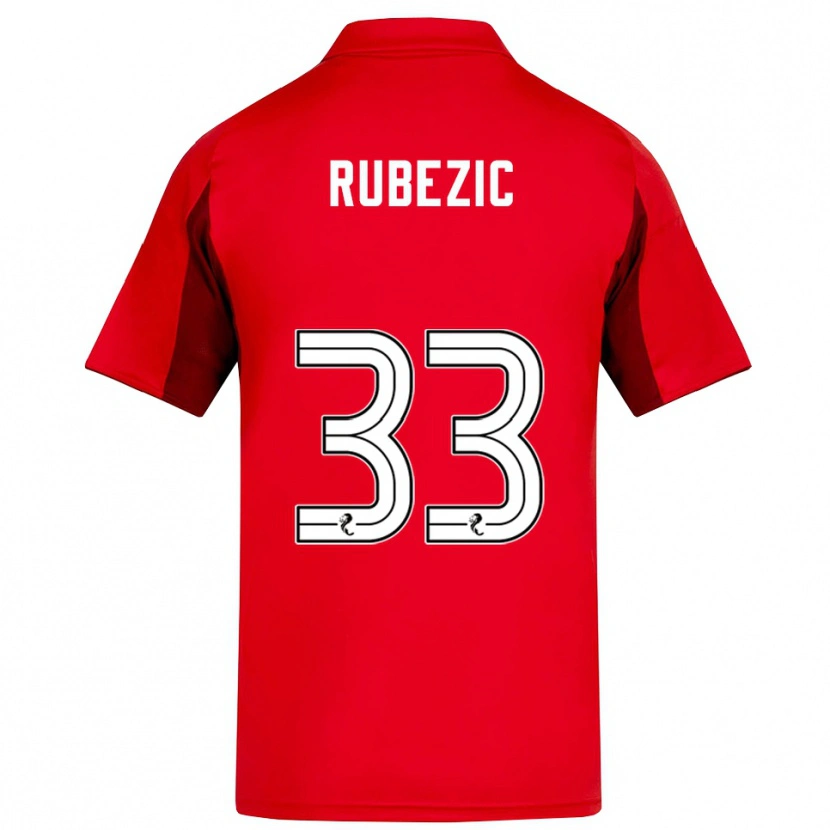 Danxen Kinder Slobodan Rubezic #33 Rot Burgunderrot Heimtrikot Trikot 2025/26 T-Shirt