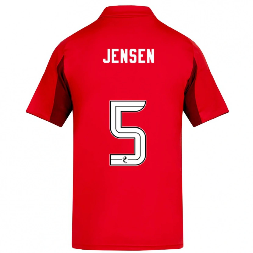 Danxen Kinder Richard Jensen #5 Rot Burgunderrot Heimtrikot Trikot 2025/26 T-Shirt