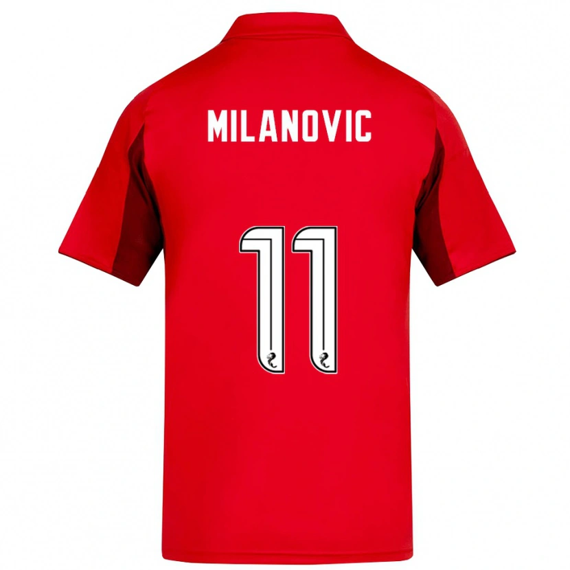Danxen Kinder Nicolas Milanovic #11 Rot Burgunderrot Heimtrikot Trikot 2025/26 T-Shirt