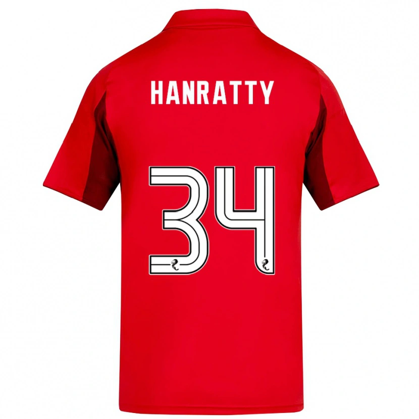 Danxen Kinder Kevin Hanratty #34 Rot Burgunderrot Heimtrikot Trikot 2025/26 T-Shirt