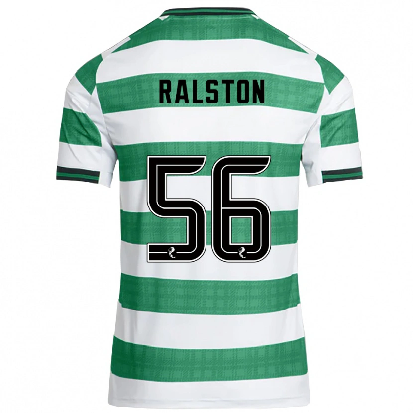 Danxen Kinder Anthony Ralston #56 Grün Weiß Heimtrikot Trikot 2025/26 T-Shirt