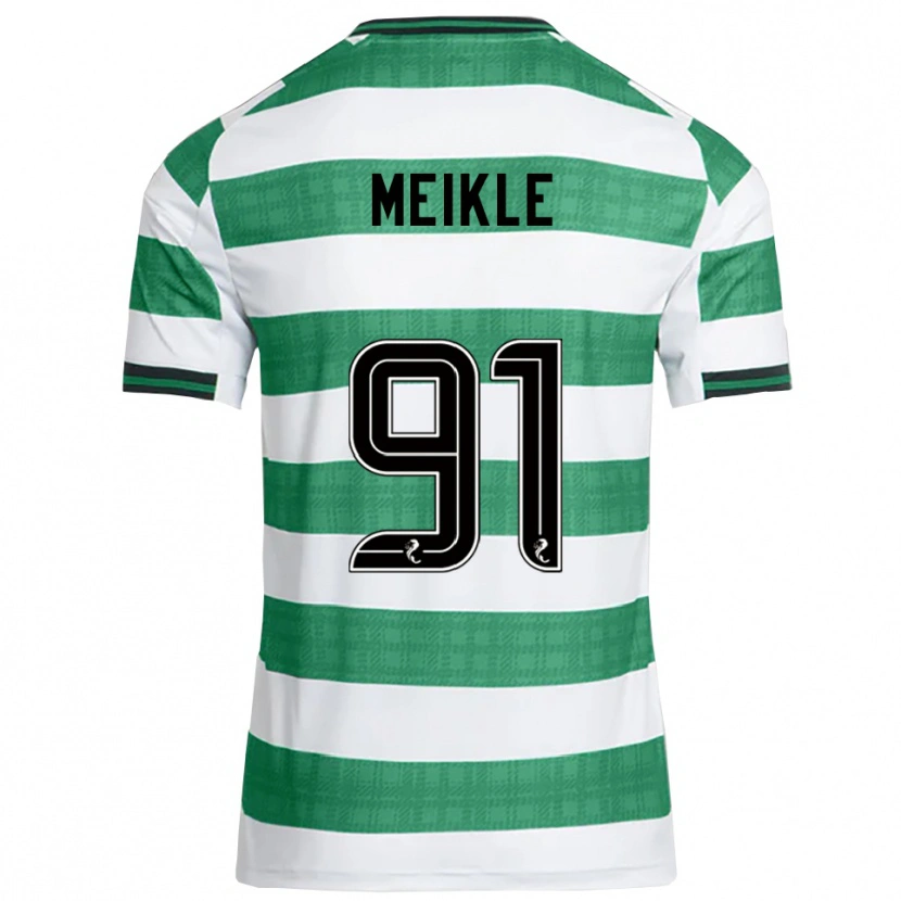 Danxen Kinder Jamie Meikle #91 Grün Weiß Heimtrikot Trikot 2025/26 T-Shirt