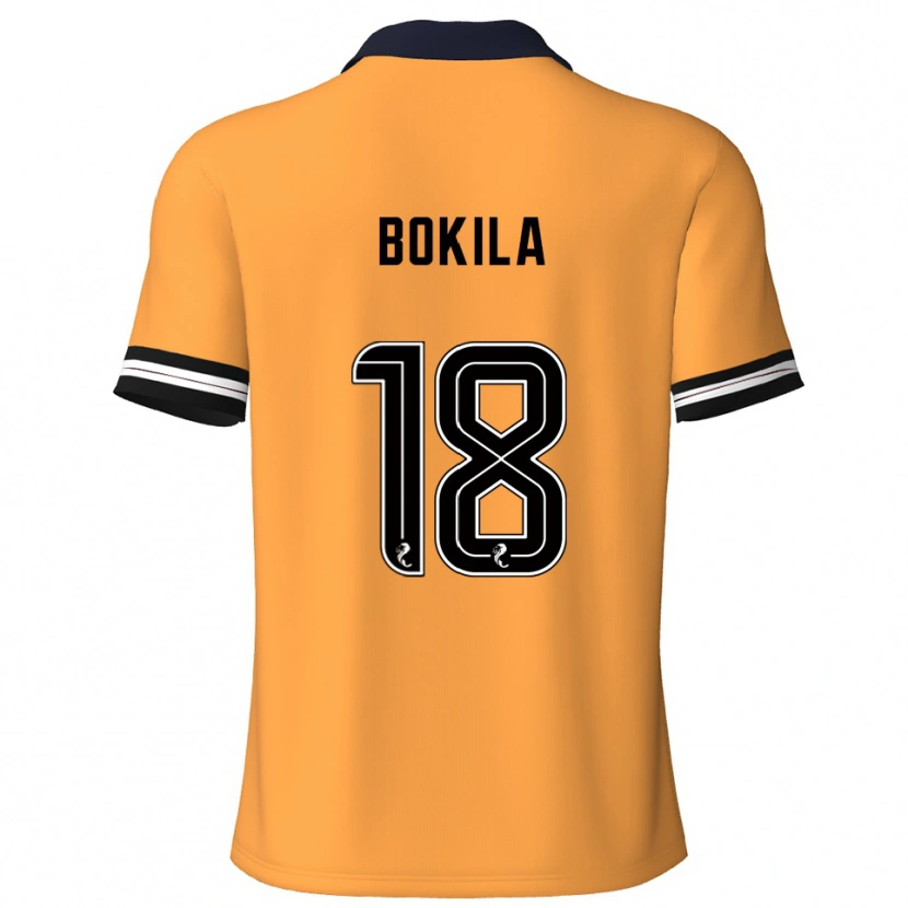 Danxen Kinder Jeremy Bokila #18 Gelb Schwarz Heimtrikot Trikot 2025/26 T-Shirt