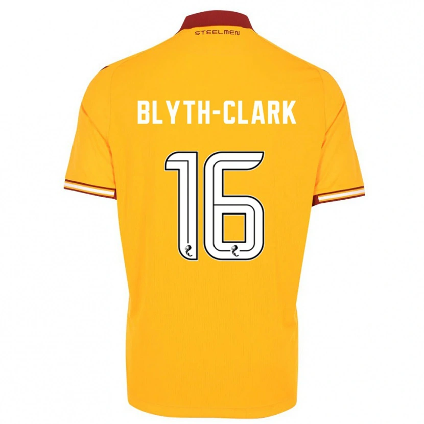 Danxen Kinder Mason Blyth-Clark #16 Gelb Burgunderrot Heimtrikot Trikot 2025/26 T-Shirt