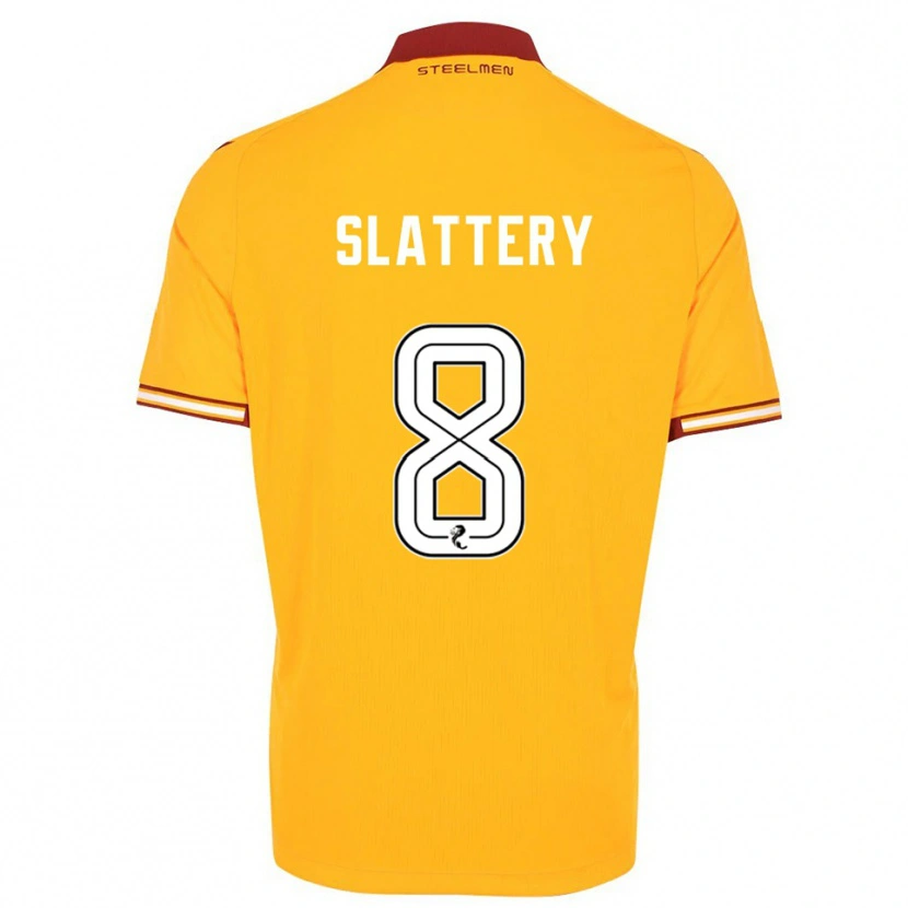 Danxen Kinder Callum Slattery #8 Gelb Burgunderrot Heimtrikot Trikot 2025/26 T-Shirt