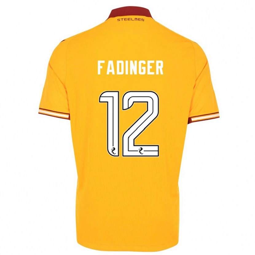 Danxen Kinder Lukas Fadinger #12 Gelb Burgunderrot Heimtrikot Trikot 2025/26 T-Shirt