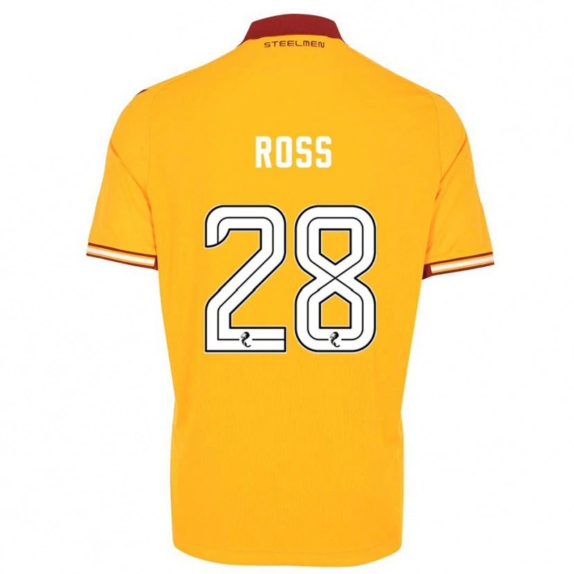 Danxen Kinder Luca Ross #28 Gelb Burgunderrot Heimtrikot Trikot 2025/26 T-Shirt