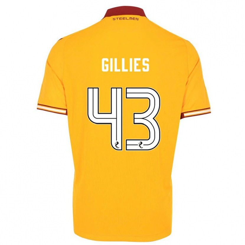 Danxen Kinder Jay Gillies #43 Gelb Burgunderrot Heimtrikot Trikot 2025/26 T-Shirt