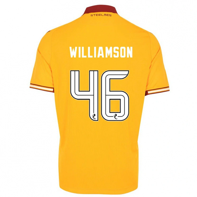 Danxen Kinder Scott Williamson #46 Gelb Burgunderrot Heimtrikot Trikot 2025/26 T-Shirt