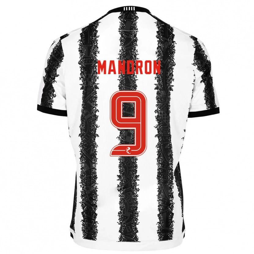 Danxen Kinder Mikael Mandron #9 Weiß Schwarz Heimtrikot Trikot 2025/26 T-Shirt