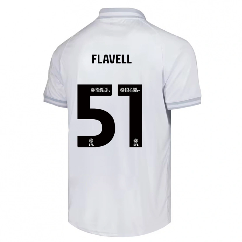 Danxen Kinder Kieren Flavell #51 Weiß Grau Schwarz Auswärtstrikot Trikot 2025/26 T-Shirt