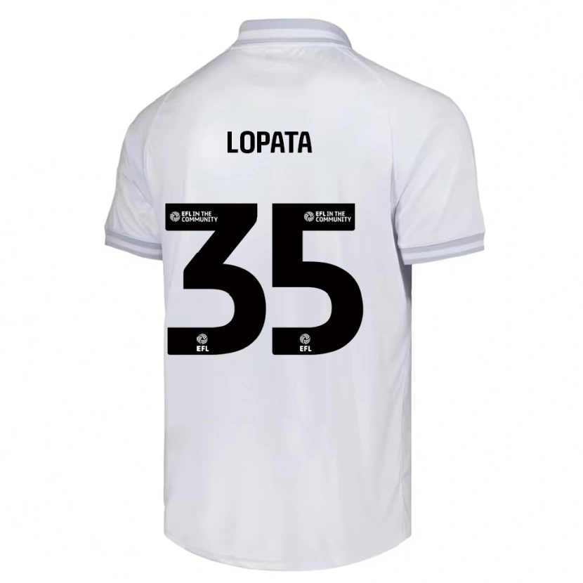 Danxen Kinder Kacper Lopata #35 Weiß Grau Schwarz Auswärtstrikot Trikot 2025/26 T-Shirt