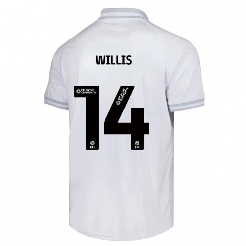 Danxen Kinder Nathan Willis #14 Weiß Grau Schwarz Auswärtstrikot Trikot 2025/26 T-Shirt