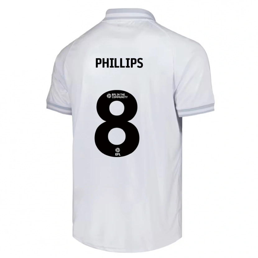 Danxen Kinder Adam Phillips #8 Weiß Grau Schwarz Auswärtstrikot Trikot 2025/26 T-Shirt