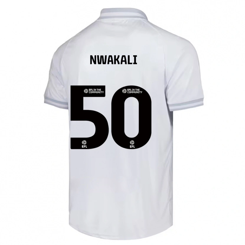 Danxen Kinder Kelechi Nwakali #50 Weiß Grau Schwarz Auswärtstrikot Trikot 2025/26 T-Shirt
