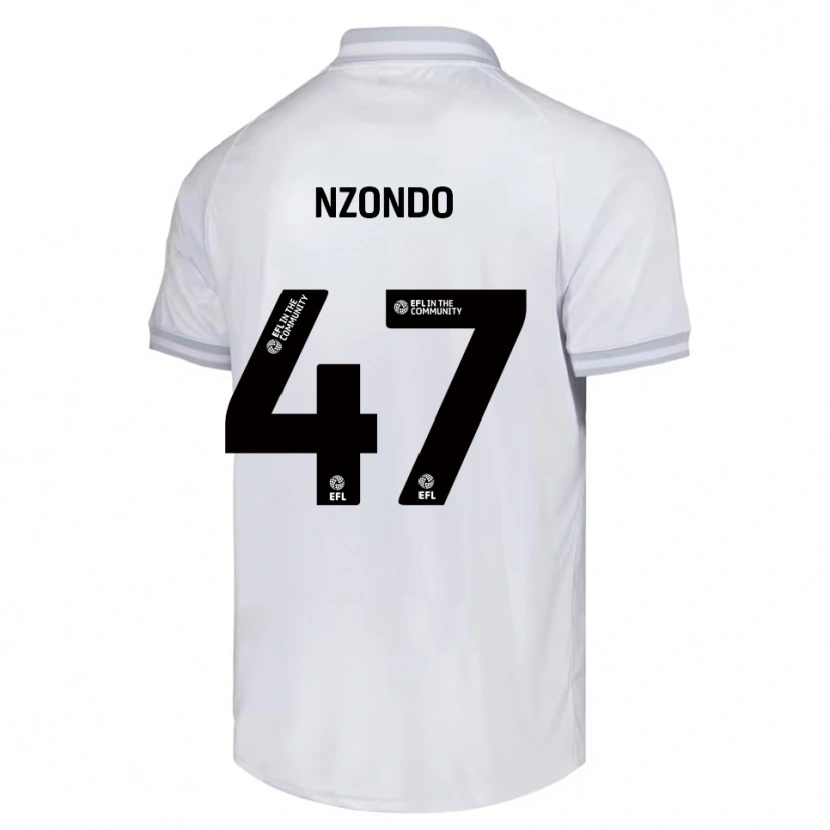 Danxen Kinder Emmaisa Nzondo #47 Weiß Grau Schwarz Auswärtstrikot Trikot 2025/26 T-Shirt