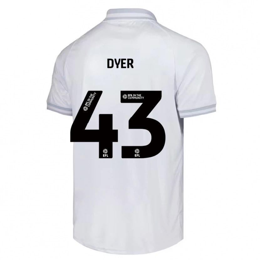Danxen Kinder Josiah Dyer #43 Weiß Grau Schwarz Auswärtstrikot Trikot 2025/26 T-Shirt