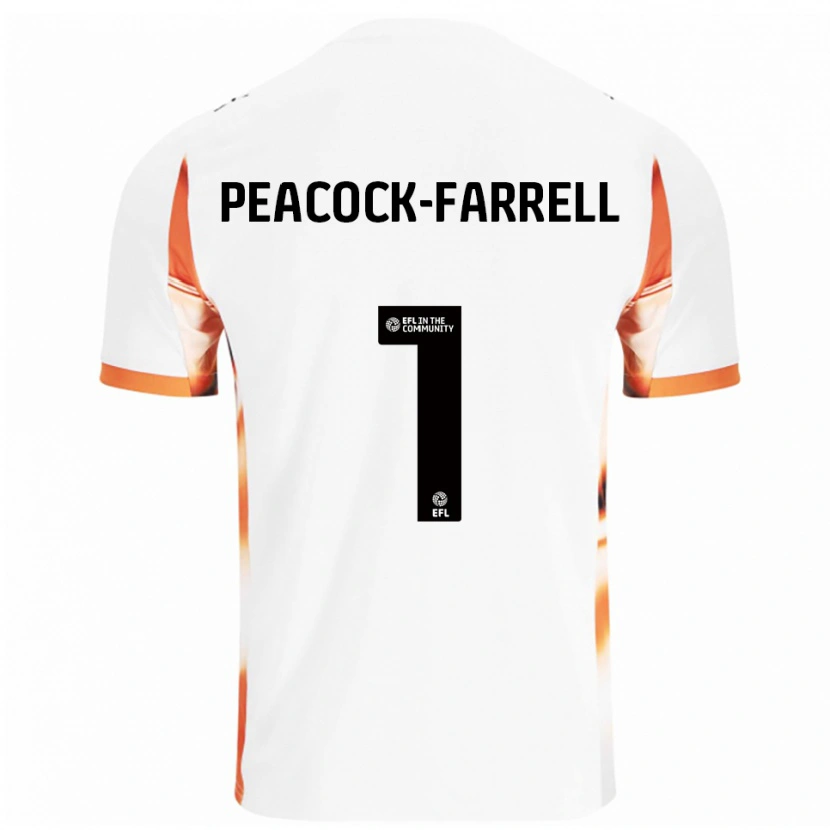 Danxen Kinder Bailey Peacock-Farrell #1 Weiß Orange Schwarz Auswärtstrikot Trikot 2025/26 T-Shirt