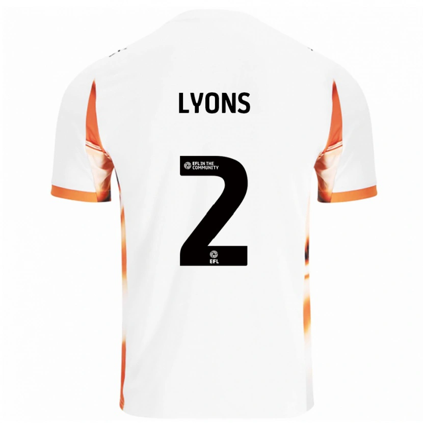Danxen Kinder Andy Lyons #2 Weiß Orange Schwarz Auswärtstrikot Trikot 2025/26 T-Shirt
