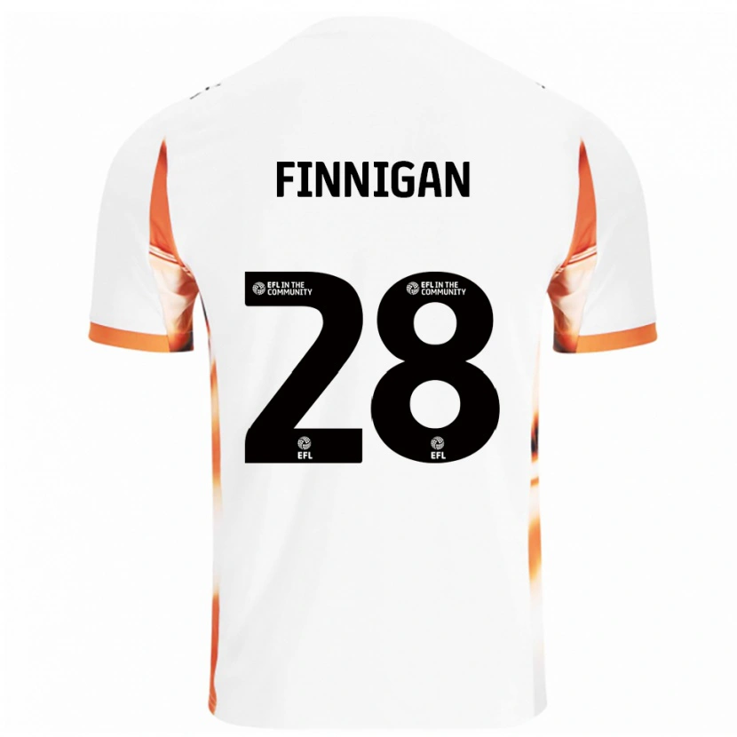 Danxen Kinder Ryan Finnigan #28 Weiß Orange Schwarz Auswärtstrikot Trikot 2025/26 T-Shirt