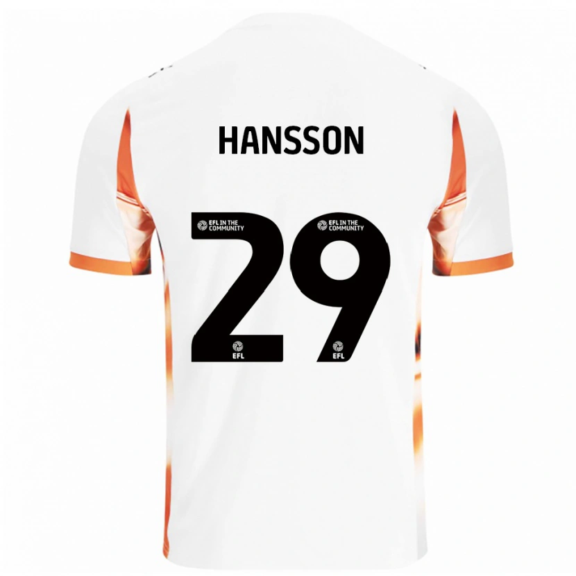 Danxen Kinder Emil Hansson #29 Weiß Orange Schwarz Auswärtstrikot Trikot 2025/26 T-Shirt