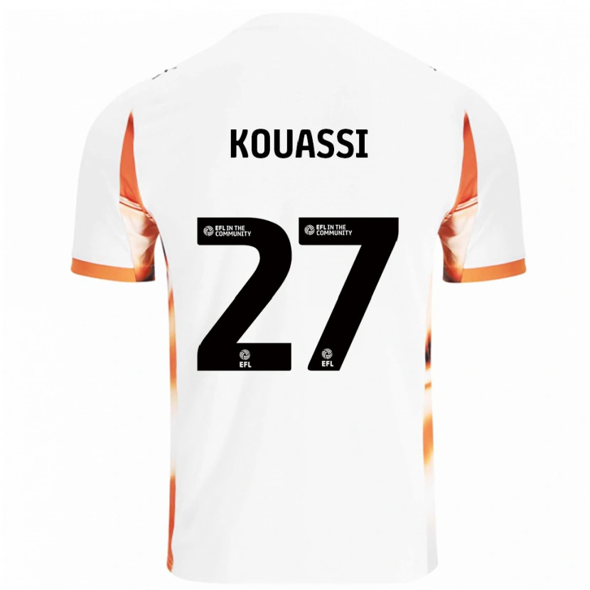 Danxen Kinder Kylian Kouassi #27 Weiß Orange Schwarz Auswärtstrikot Trikot 2025/26 T-Shirt