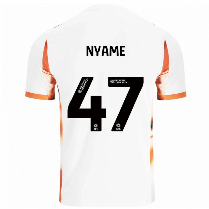 Danxen Kinder Josh Nyame #47 Weiß Orange Schwarz Auswärtstrikot Trikot 2025/26 T-Shirt