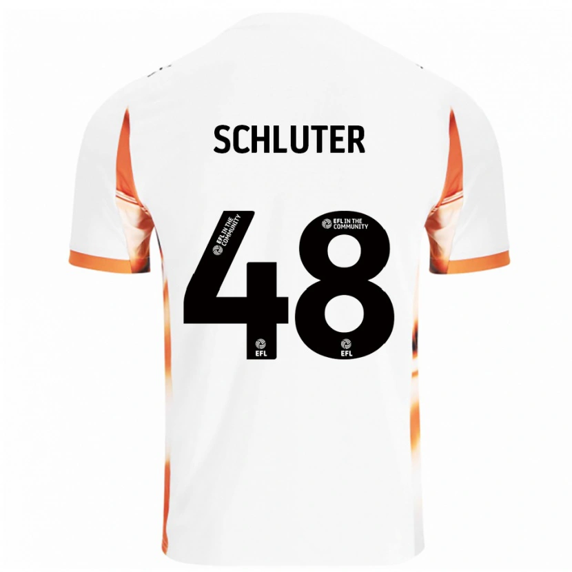 Danxen Kinder Gabriel Schluter #48 Weiß Orange Schwarz Auswärtstrikot Trikot 2025/26 T-Shirt