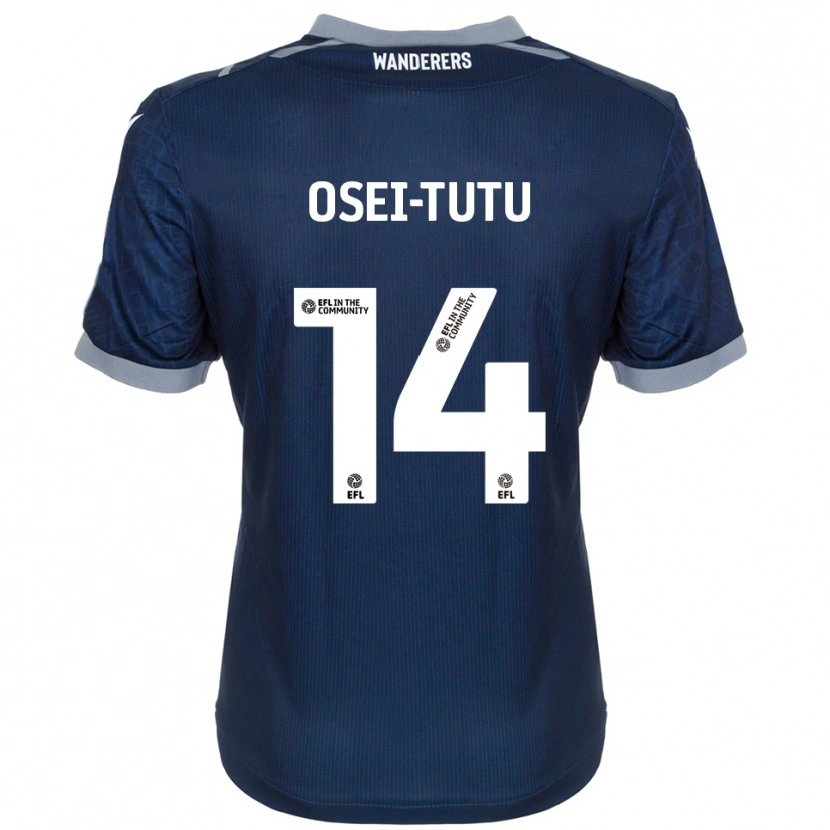 Danxen Kinder Jordi Osei-Tutu #14 Marine Grau Auswärtstrikot Trikot 2025/26 T-Shirt