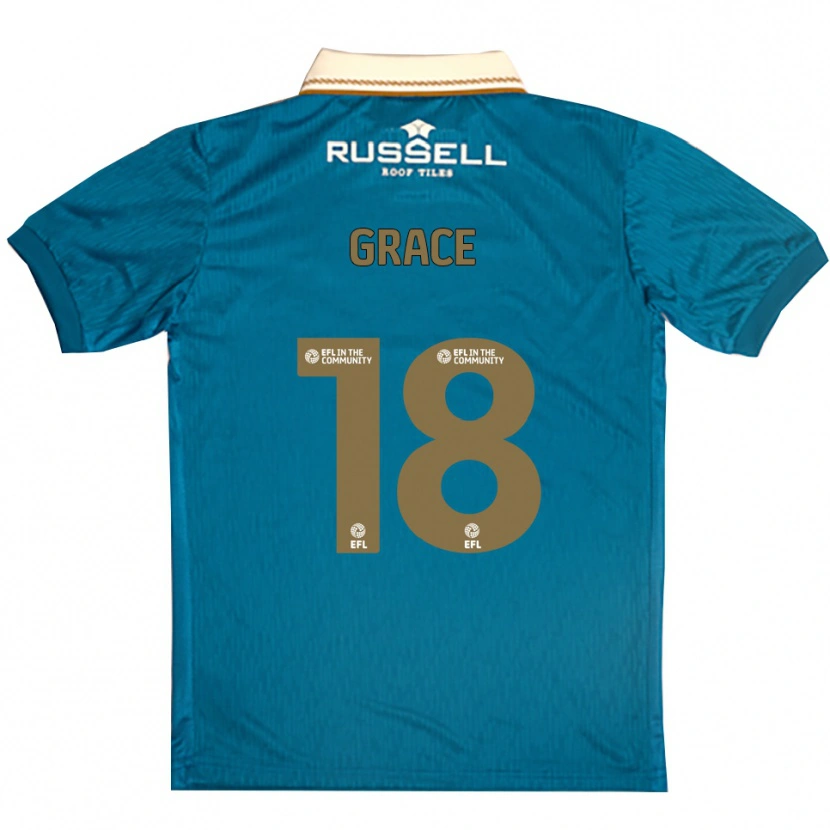 Danxen Kinder Grace Hennessy-Fernåndez #18 Himmelblau Weiß Auswärtstrikot Trikot 2025/26 T-Shirt