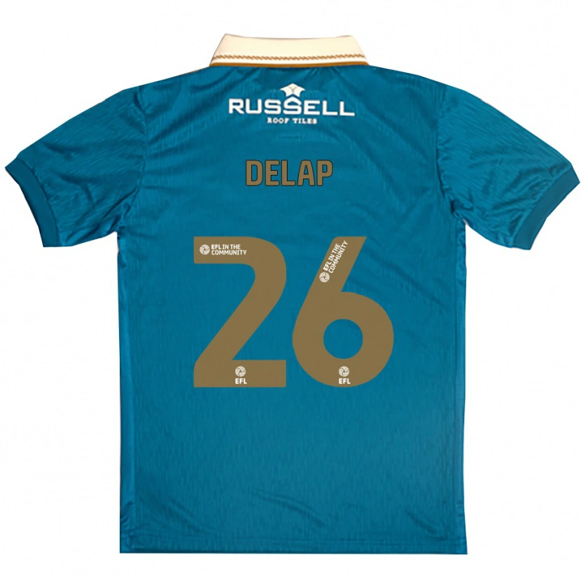 Danxen Kinder Finn Delap #26 Himmelblau Weiß Auswärtstrikot Trikot 2025/26 T-Shirt
