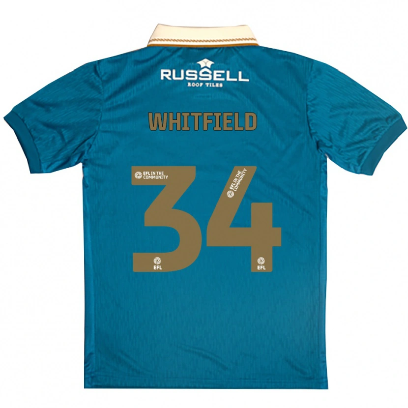 Danxen Kinder Ben Whitfield #34 Himmelblau Weiß Auswärtstrikot Trikot 2025/26 T-Shirt
