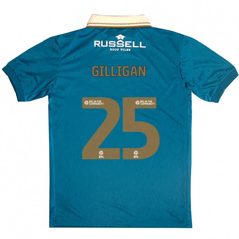 Danxen Kinder Ciaran Gilligan #25 Himmelblau Weiß Auswärtstrikot Trikot 2025/26 T-Shirt