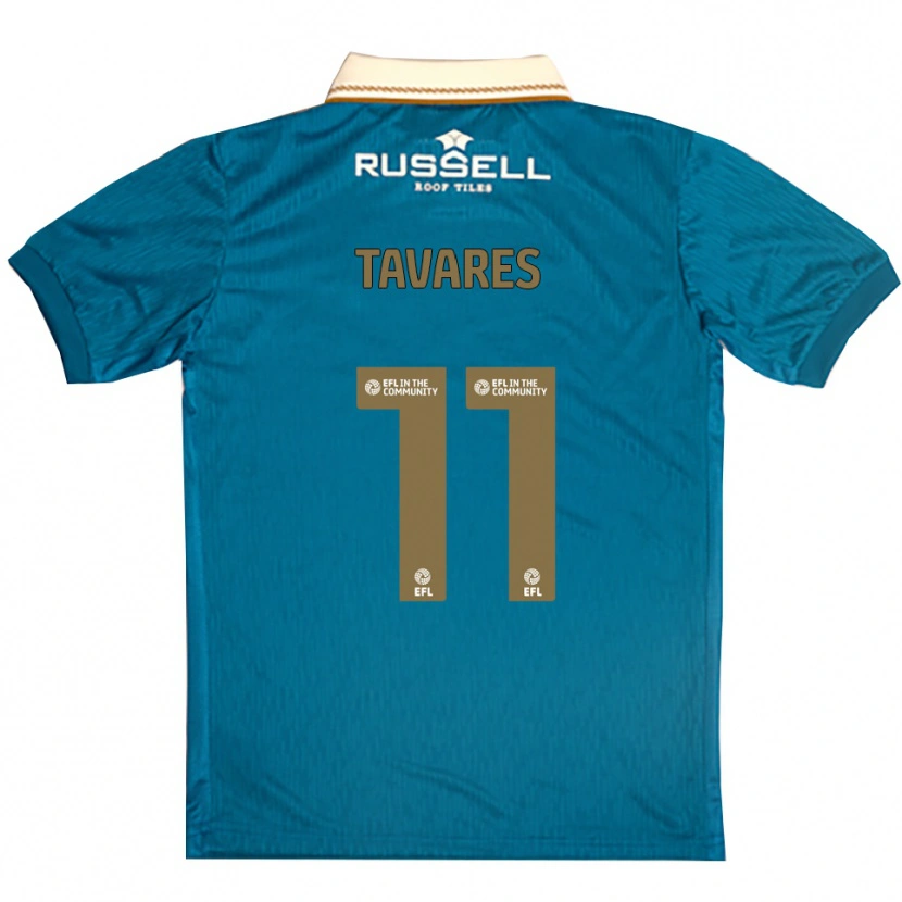 Danxen Kinder Fábio Tavares #11 Himmelblau Weiß Auswärtstrikot Trikot 2025/26 T-Shirt