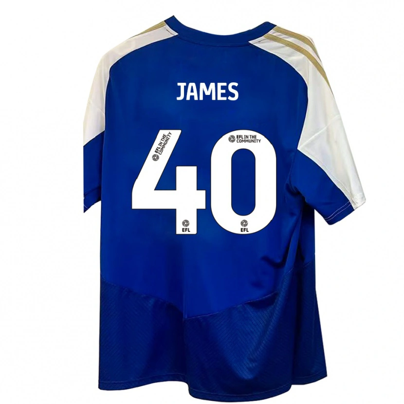 Danxen Kinder Ed James #40 Blau Weiß Gold Auswärtstrikot Trikot 2025/26 T-Shirt