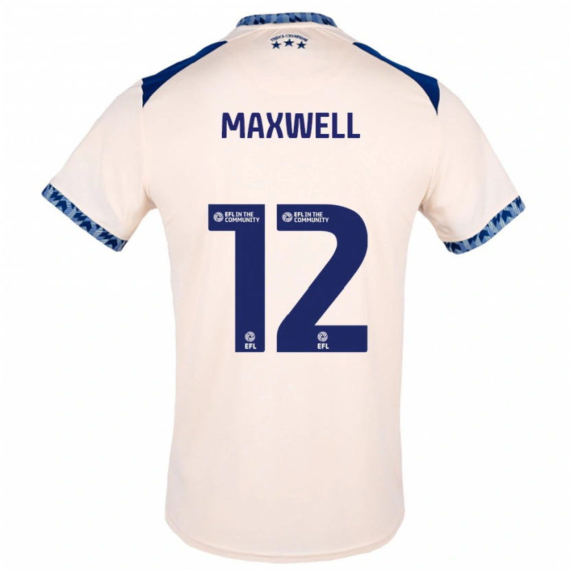 Danxen Kinder Chris Maxwell #12 Creme Marine Auswärtstrikot Trikot 2025/26 T-Shirt