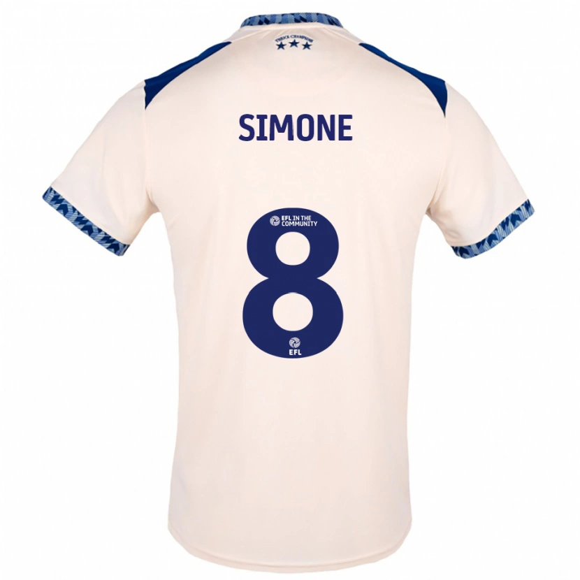Danxen Kinder Caz Simone #8 Creme Marine Auswärtstrikot Trikot 2025/26 T-Shirt