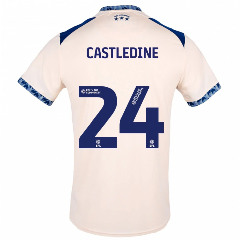 Danxen Kinder Leo Castledine #24 Creme Marine Auswärtstrikot Trikot 2025/26 T-Shirt