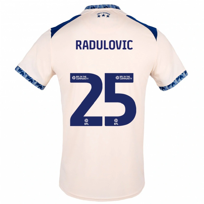 Danxen Kinder Bojan Radulović #25 Creme Marine Auswärtstrikot Trikot 2025/26 T-Shirt