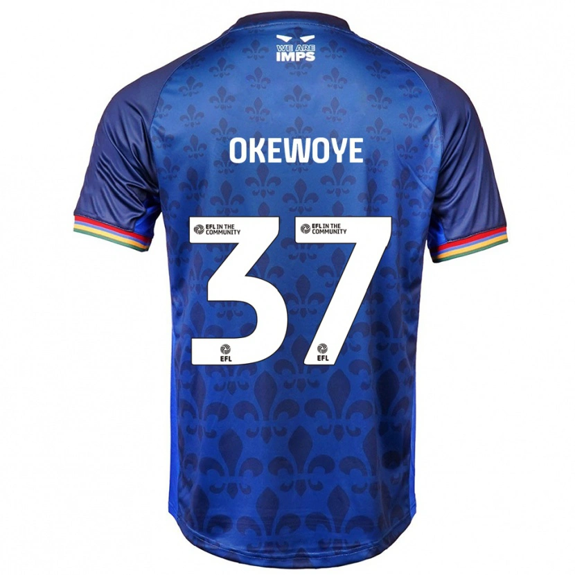 Danxen Kinder Gbolahan Okewoye #37 Blau Marine Auswärtstrikot Trikot 2025/26 T-Shirt