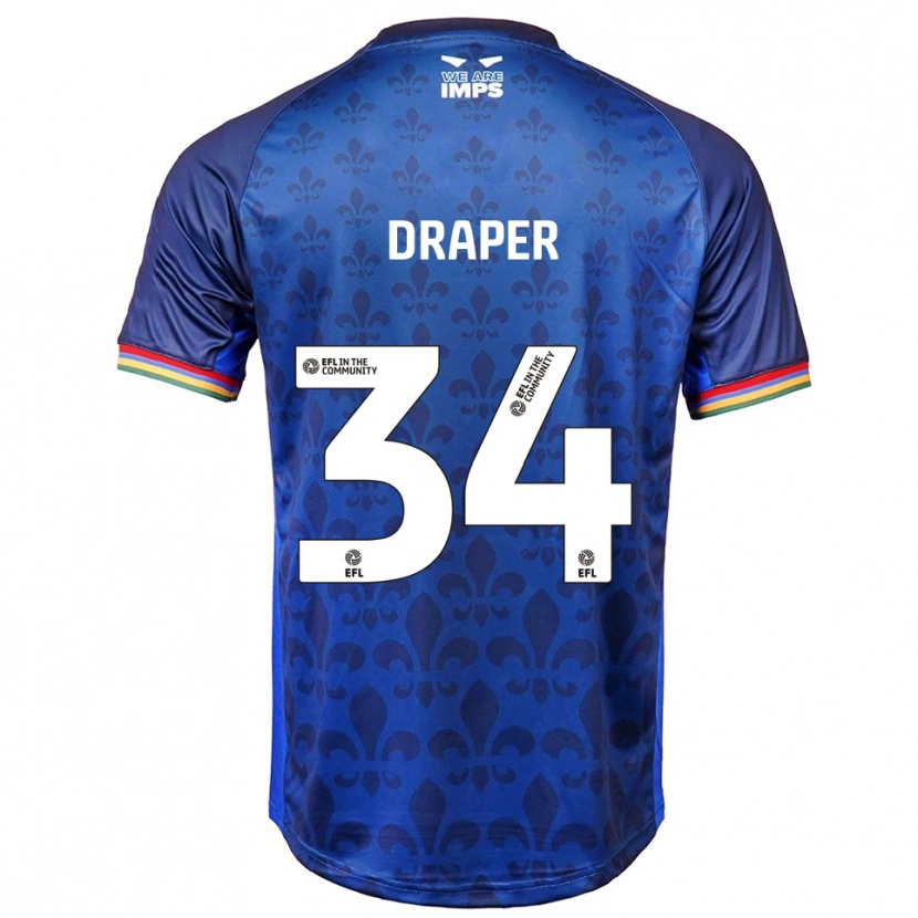Danxen Kinder Freddie Draper #34 Blau Marine Auswärtstrikot Trikot 2025/26 T-Shirt
