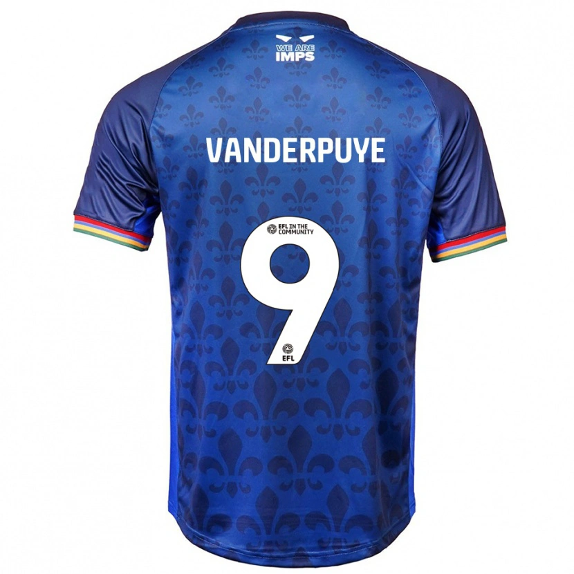 Danxen Kinder Daniel Vanderpuye #9 Blau Marine Auswärtstrikot Trikot 2025/26 T-Shirt