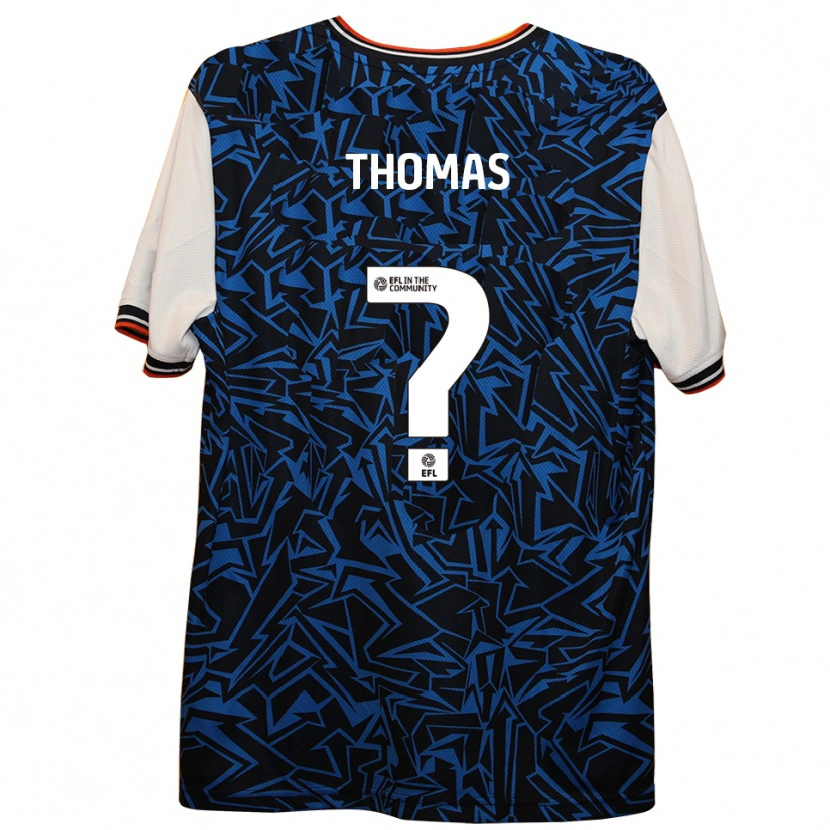 Danxen Kinder Lucas Thomas #0 Blau Schwarz Weiß Auswärtstrikot Trikot 2025/26 T-Shirt